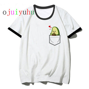 avocado vegan women t shirt ulzzang  kawaii cartoon tshirt harajuku 90s Graphic female short sleeve t-shirt summer clothes