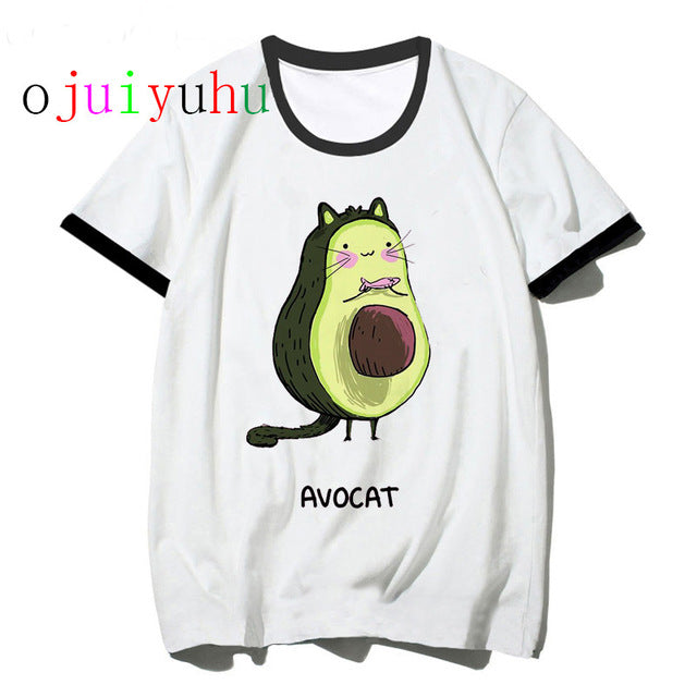 avocado vegan women t shirt ulzzang  kawaii cartoon tshirt harajuku 90s Graphic female short sleeve t-shirt summer clothes