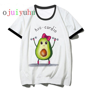 avocado vegan women t shirt ulzzang  kawaii cartoon tshirt harajuku 90s Graphic female short sleeve t-shirt summer clothes