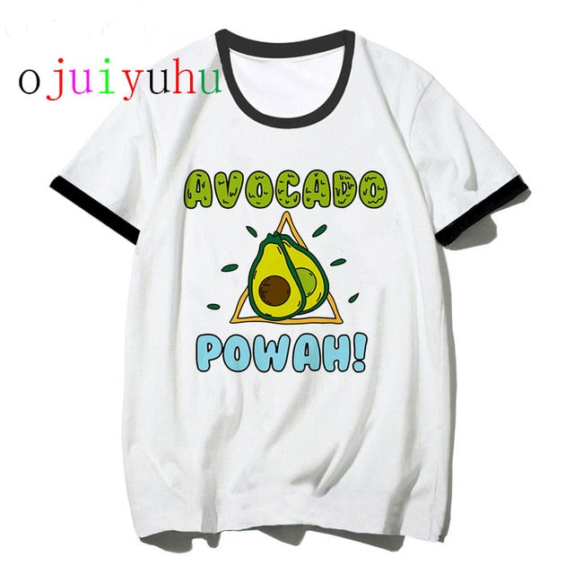 avocado vegan women t shirt ulzzang  kawaii cartoon tshirt harajuku 90s Graphic female short sleeve t-shirt summer clothes