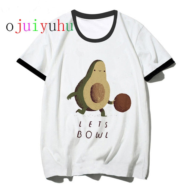 avocado vegan women t shirt ulzzang  kawaii cartoon tshirt harajuku 90s Graphic female short sleeve t-shirt summer clothes