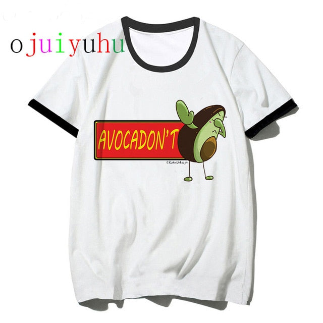 avocado vegan women t shirt ulzzang  kawaii cartoon tshirt harajuku 90s Graphic female short sleeve t-shirt summer clothes