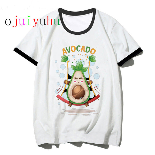 avocado vegan women t shirt ulzzang  kawaii cartoon tshirt harajuku 90s Graphic female short sleeve t-shirt summer clothes