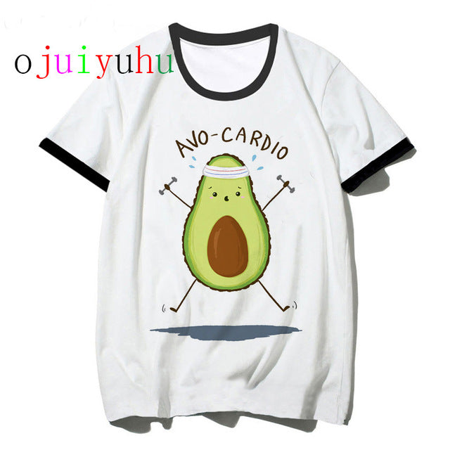 avocado vegan women t shirt ulzzang  kawaii cartoon tshirt harajuku 90s Graphic female short sleeve t-shirt summer clothes