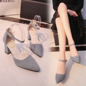 2020 Sandalias femeninas high heels Autumn Flock pointed sandals sexy high heels female summer shoes Female sandals mujer s040