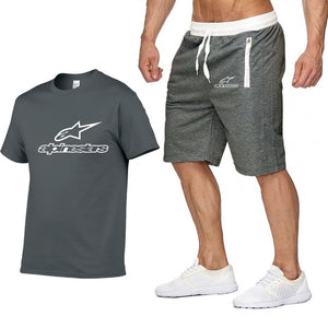 2020 Fashion t-shirt Shorts Set Men Summer 2pc Tracksuit+Shorts Sets Beach Mens Casual Tee Shirts Set Sportswears