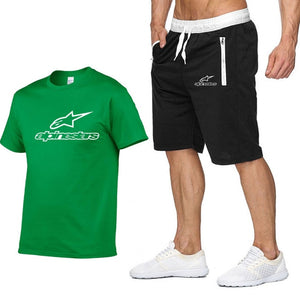 2020 Fashion t-shirt Shorts Set Men Summer 2pc Tracksuit+Shorts Sets Beach Mens Casual Tee Shirts Set Sportswears