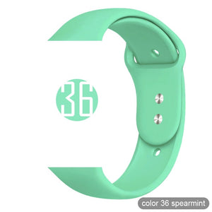 soft Silicone Sports Band for Apple Watch 5 4 3 2 1 38MM 42MM Bands Rubber Watchband Strap for Iwatch series 5 4 40mm 44mm